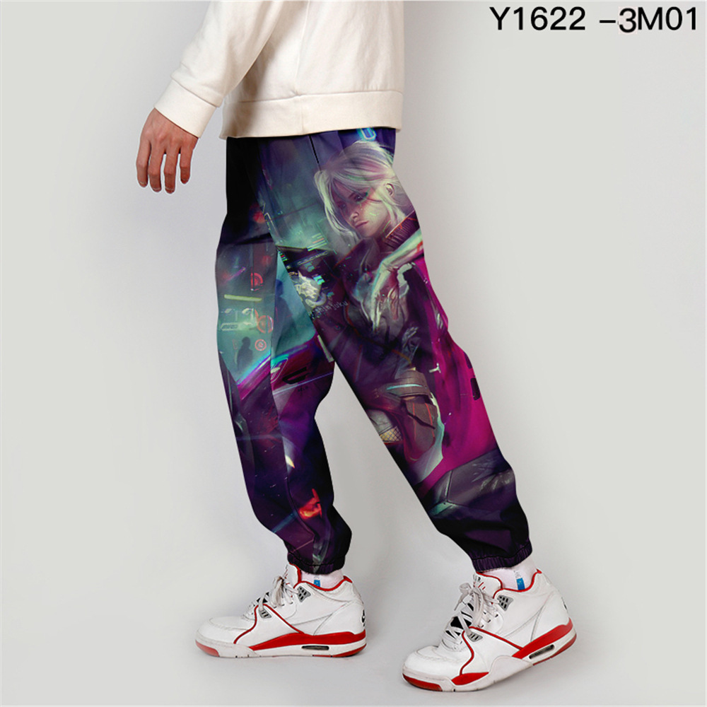 2016 Cargo Pants Men Casual Overalls Trousers Plus Size Color Stripes Cartoon Character L - 4XL Loose Dance Harem Hip Hop Pants