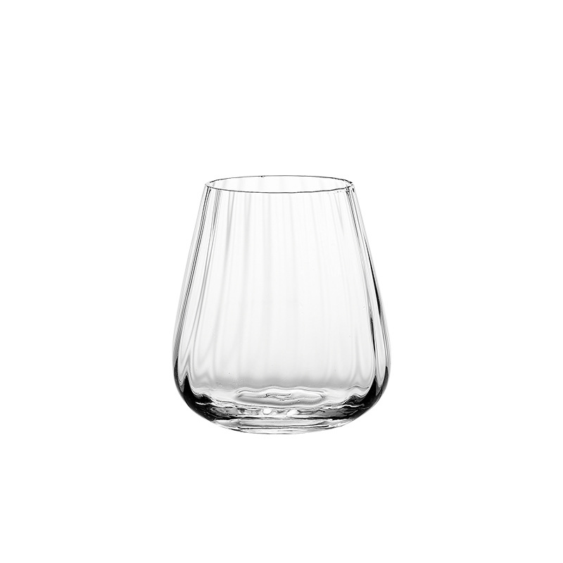 Nordic Ribbed Glass Cup 300ml 10oz 400ml 13oz Heat Resistant Straight  Striped Glass Iced Latte Japanese