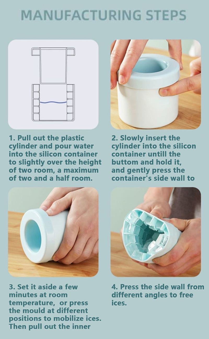 1pc Plastic Ice Cube Mould, Simple Bucket Design Ice Cube Maker