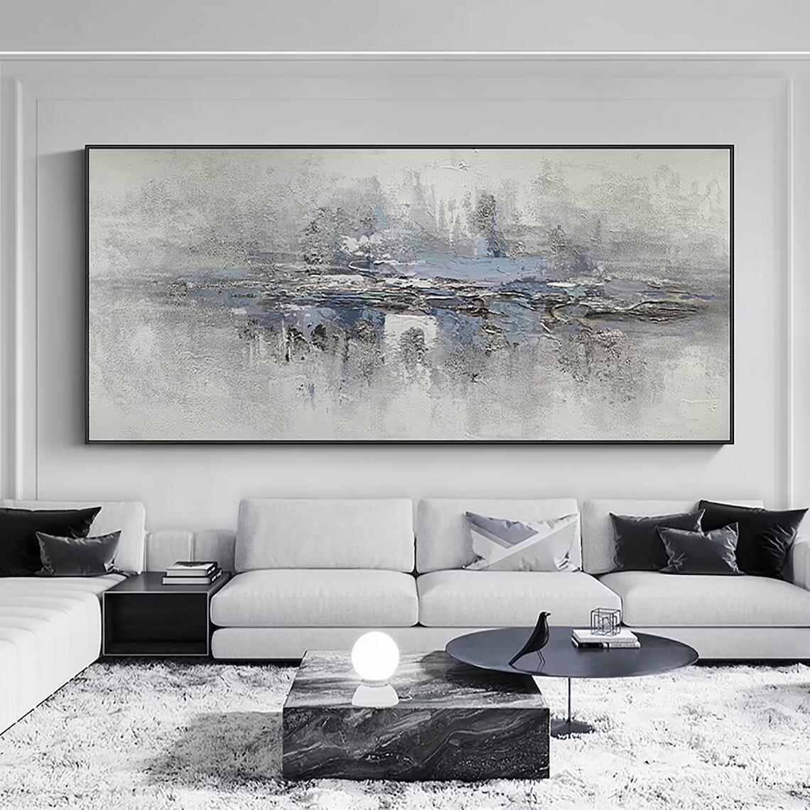 Gray Abstract Painting Blue Gray Canvas Modern Painting CJdropshipping   2ba3efef 6e50 47e8 8103 B3075d8a6e77 