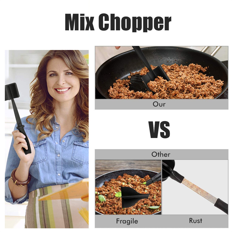 Kitchen Meat Chopper Tools Non Stick Mix Chopper Heat Resistant