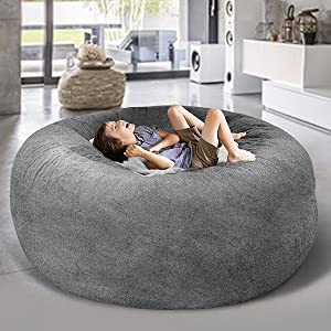 Dropship Bag Chair Cover(it Was Only A Cover; Not A Full Bean Bag) Chair  Cushion; Big Round Soft Fluffy PV Velvet Sofa Bed Cover; Living Room  Furniture; Lazy Sofa Bed Cover; 6ft