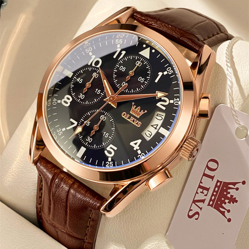OLEVS Luxury Mens Watches Waterproof Luminous Quartz CJdropshipping