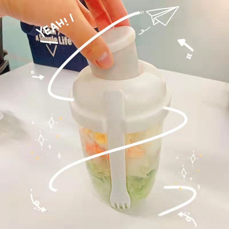 Portable Bottle Salad Container Bottle-Shaped Bento Salad Bowl For Lunch  Salad Box With Fork Salad