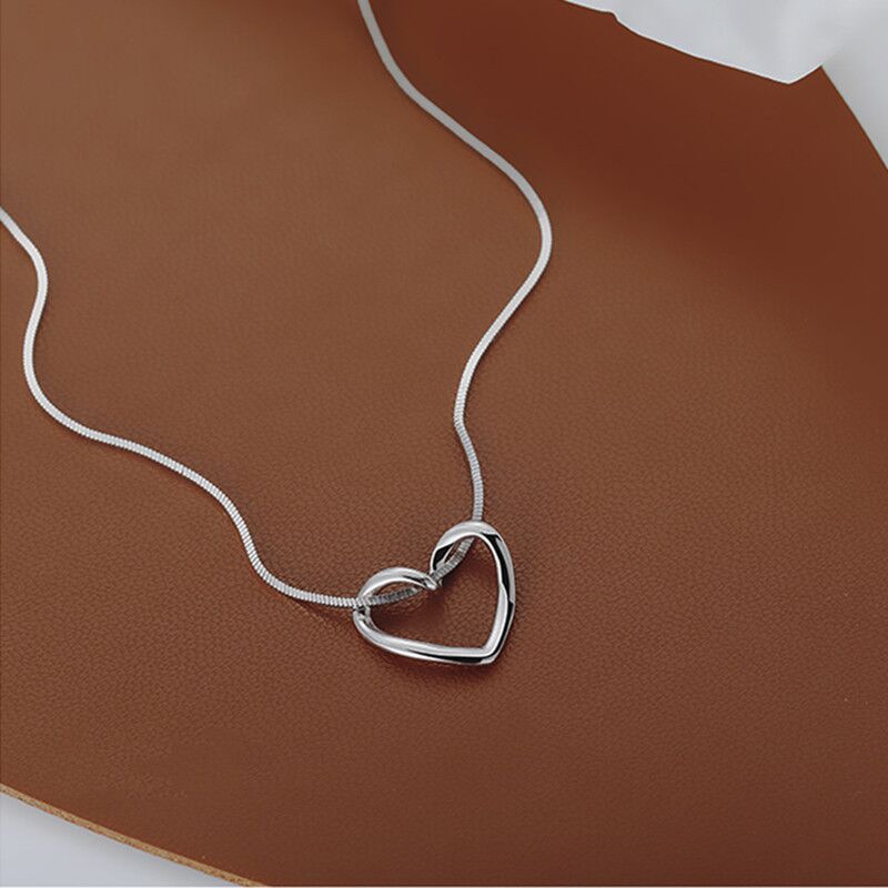 RitaStephens Sterling Silver or gold-tone open floating heart pendant  necklace 18 Inches - Walmart.com