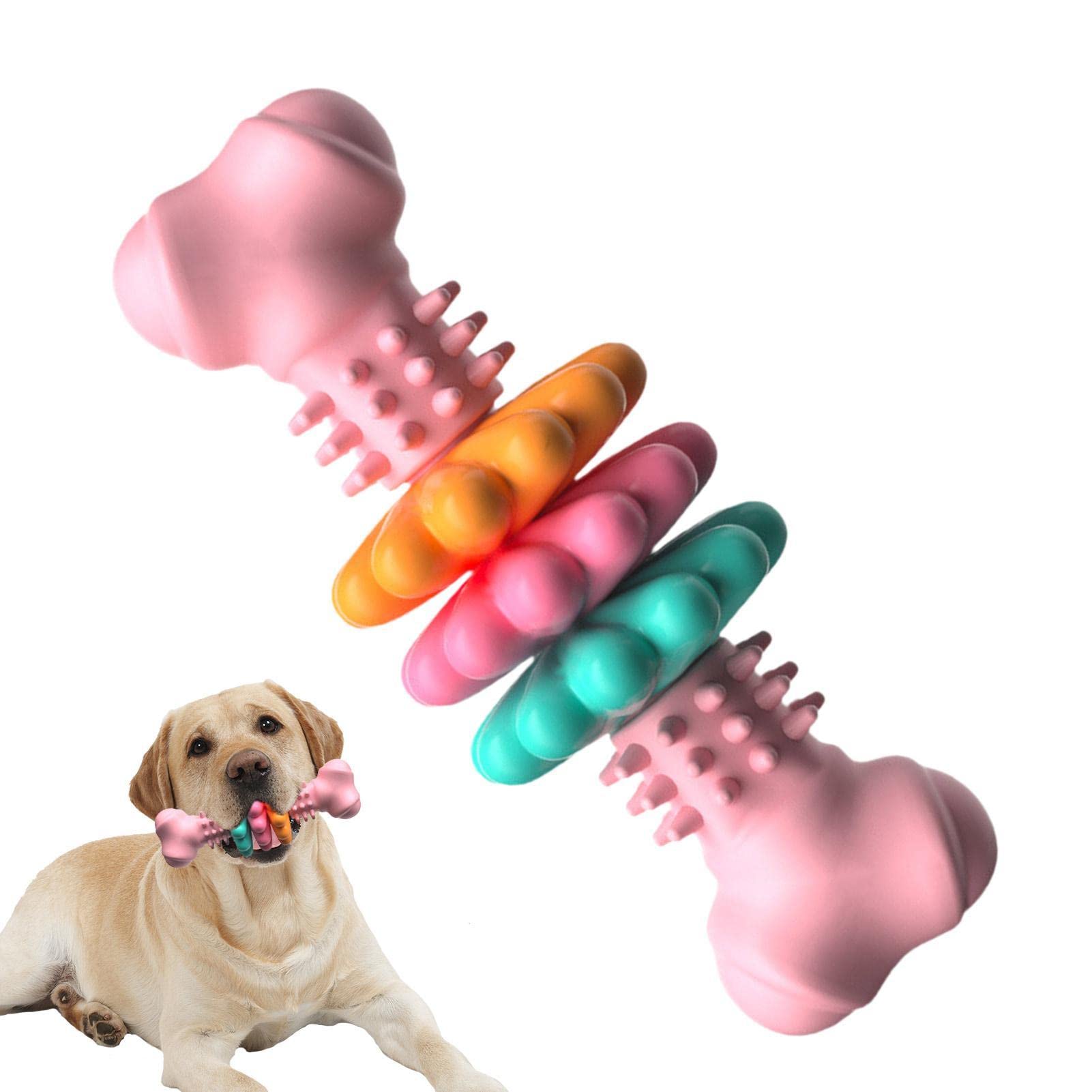Nobleza Dog Chew Toy, Durable Treat Dispensing Dog Chew Toys, Safe Natural  Rubber Dog Bone Toy for Teething and Teeth Cleaning of Small and Medium