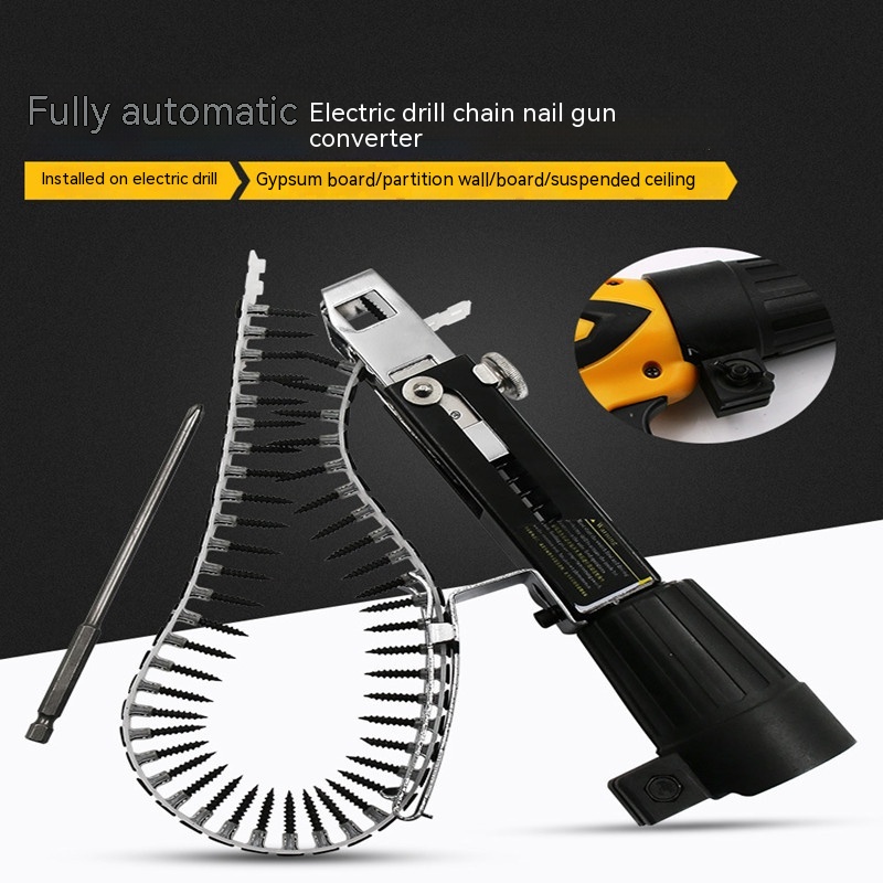 Chain Screw Gun Head Automatic Nail Gun Electric Screwdriver