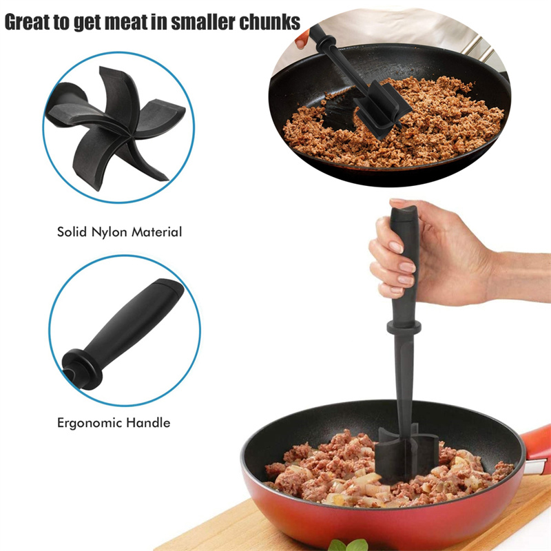 Dropship 1pc Mansual Meat Chopper; Heat Resistant Meat Masher For
