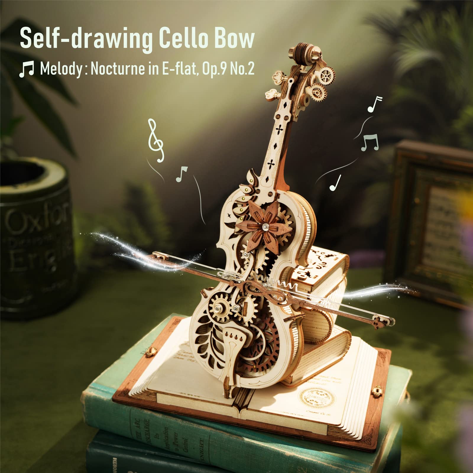 Magic Cello Mechanical Music Box Moveable Stem Funny Creative Toys