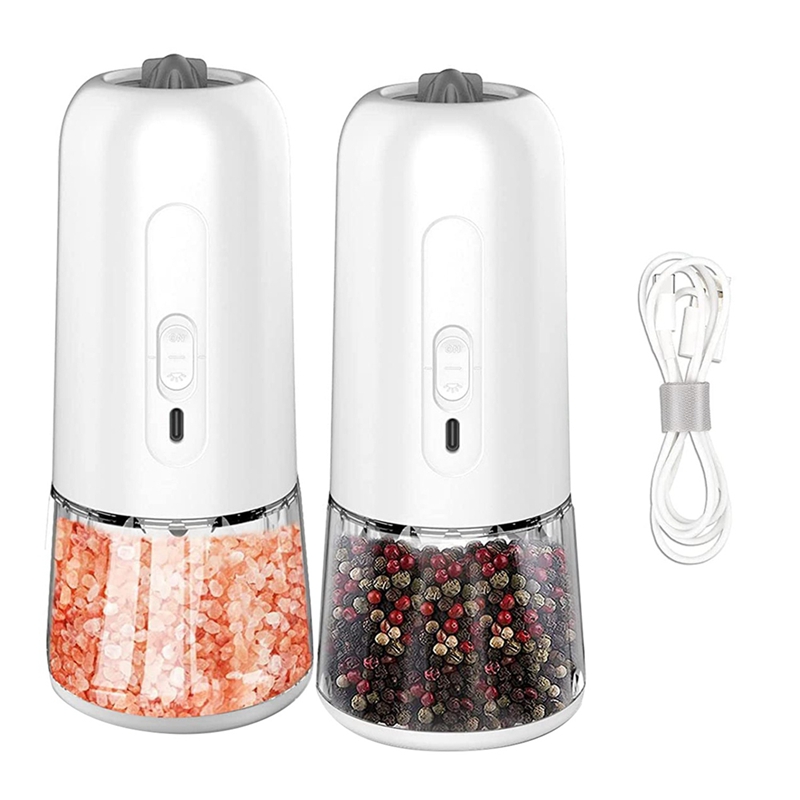Gravity Electric Salt and Pepper Grinder Set with LED Light, Battery P