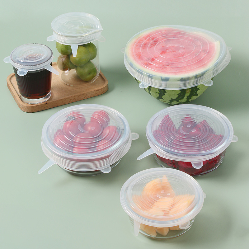 Dropship 6pcs Silicone Stretch Lids; Reusable Durable Food Storage