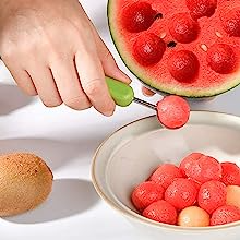 Suuker Melon Baller Scoop Set, 4 in 1 Stainless Steel Melon Baller Melon  Cutter, Fruit Scooper Seed Remover Watermelon Knife for Dig Pulp Separator