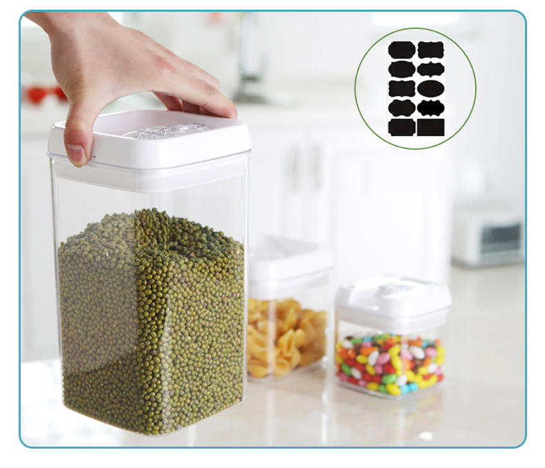 Air-Tight Food Storage Container 7pcs For Cereals Easy Lock Sealed Jar  Plastic Transparent Milk Powder Grains Candy Kitchen Organizer -  CJdropshipping