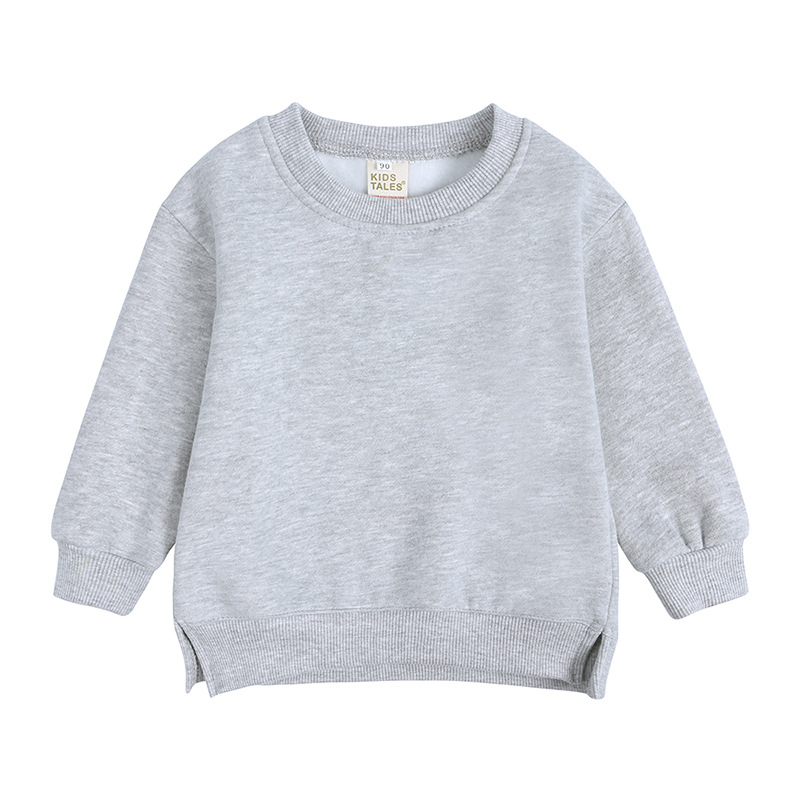 Round Neck Toddler Pullover Solid Colour Korean Style Fur Trimmed Top - MAMTASTIC