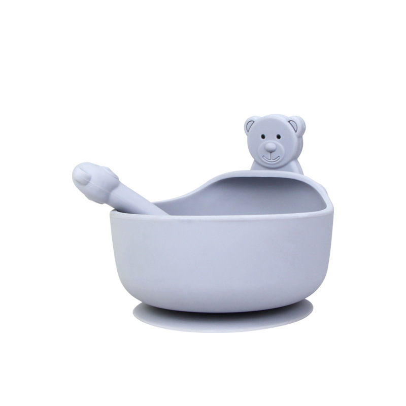 3-Piece Silicone Baby Bowl and Spoon Set with Suction Cup - MAMTASTIC