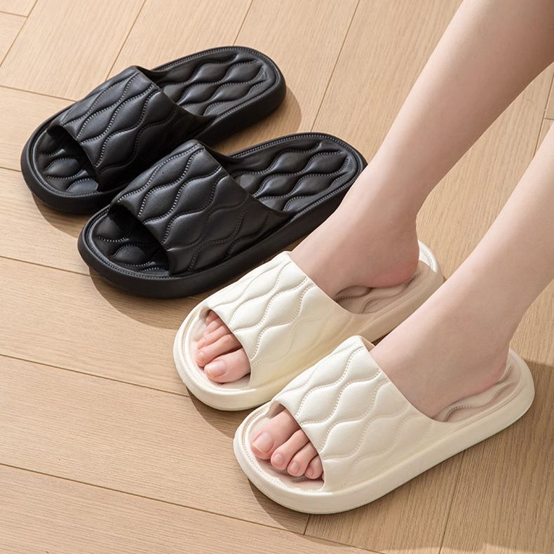 Ripple Style House Slippers EVA Soft Bathroom Slippers Women Men Shoes