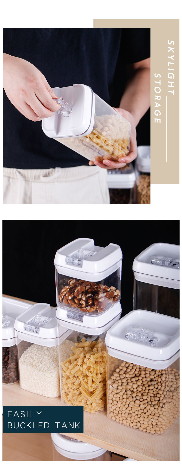 Fruit Grain Cereal Pasta Food Packaging Storage Container Sealed
