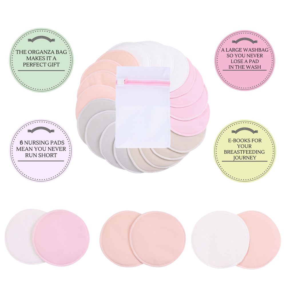 Reusable Bamboo Breast Pads for Breastfeeding - Soft, Absorbent, and Leak-Proof - MAMTASTIC