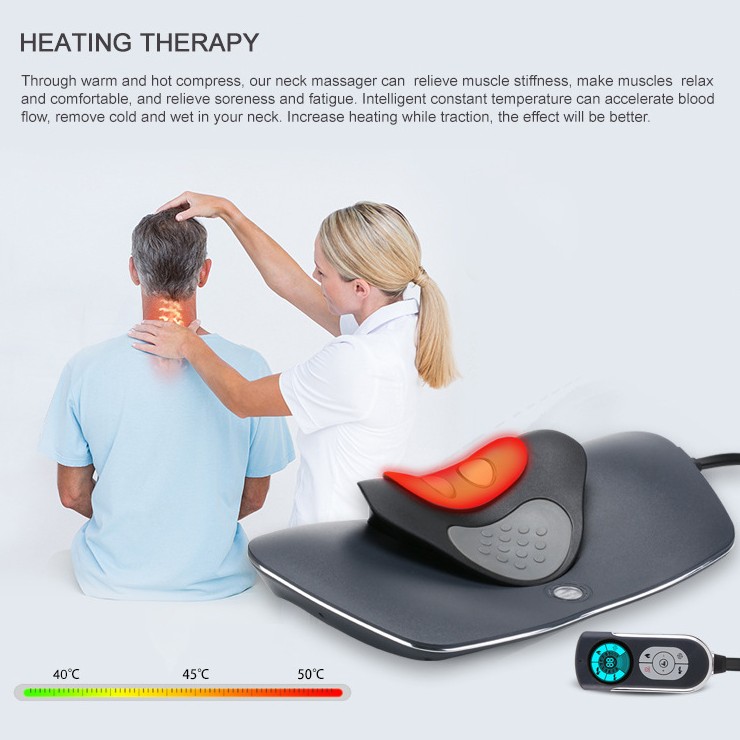 EMS Neck Acupoints Lymphvity Massage Device,Intelligent Neck Massager with  Heat Blue Hot Design Portable Cervical