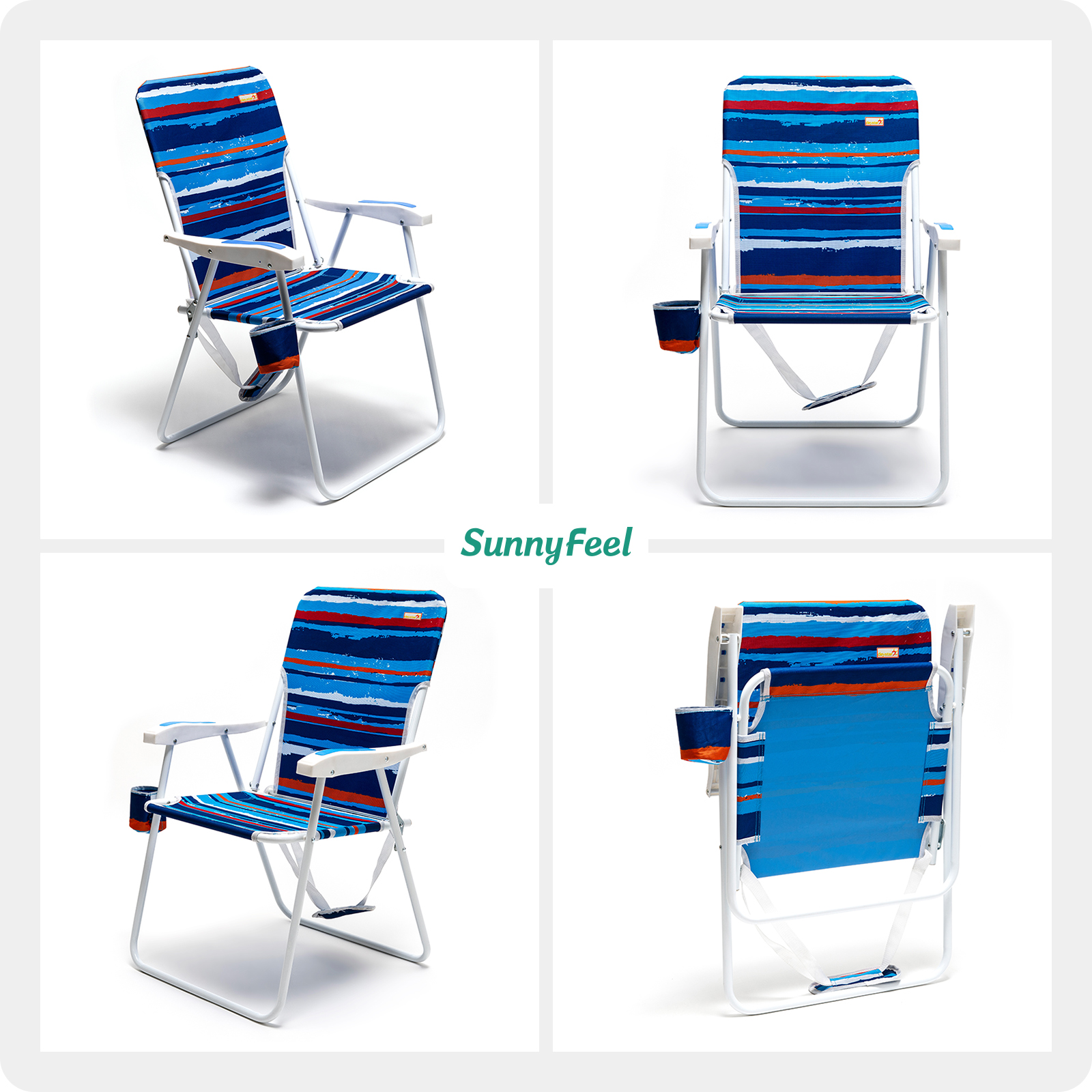 Tall Folding Beach Chair Lightweight, Portable High Sand Chair For