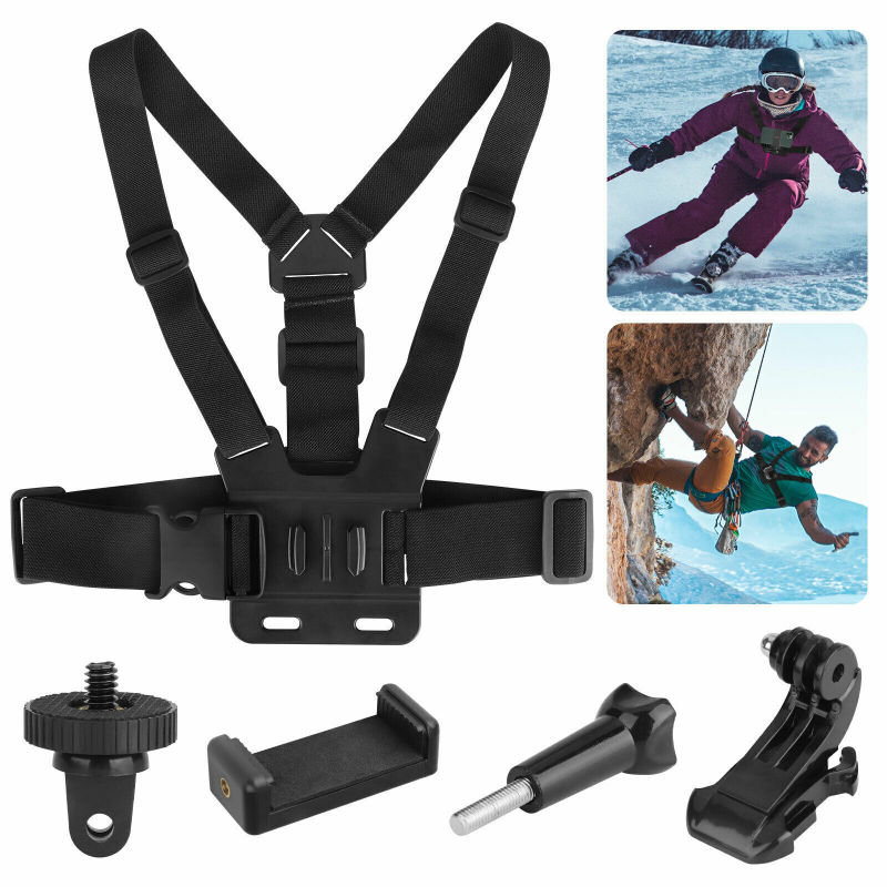 Adjustable Mobile Phone Chest Holder Mount Webbing Belt Strap