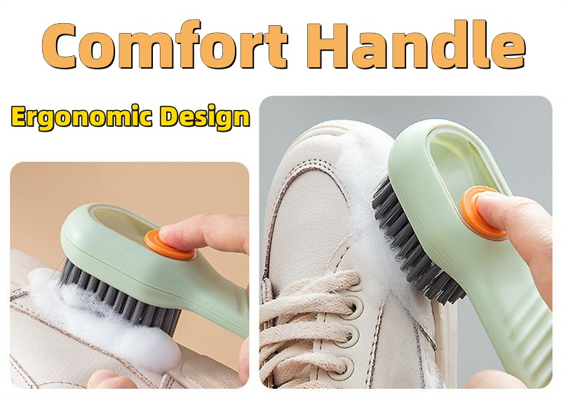 PVC Multicolor SHOES CLEANING BRUSH with Long Handle and Hang Hole