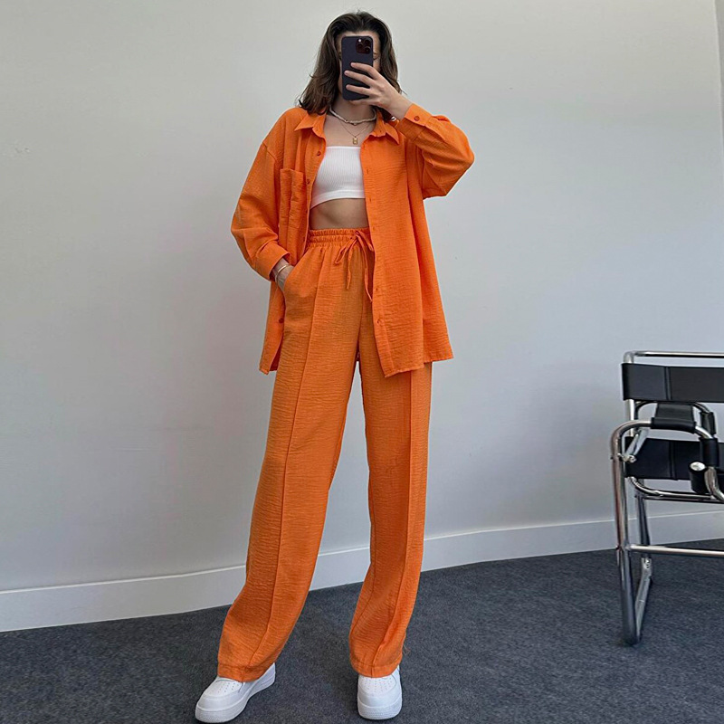 Women'S Solid Fashion Casual Two Piece Pants Set