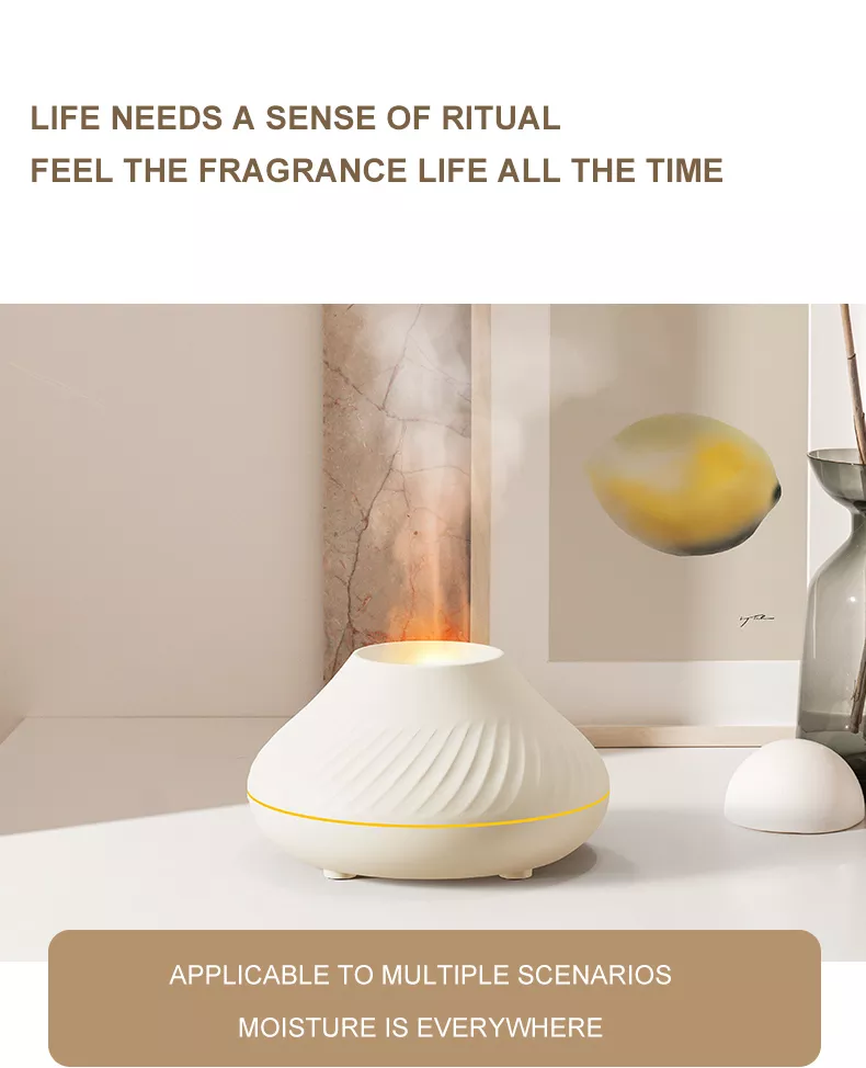 Dropship Newest RGB Flame Aroma Diffuser 130Ml 3d Colorful Flame Humidifier  Fire Volcano Diffuser Flame to Sell Online at a Lower Price