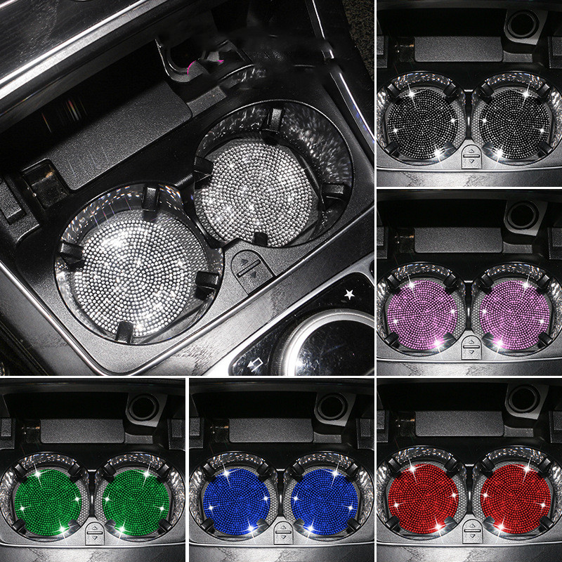 Colorful Bling Car Coasters, 4 Pack Crystal Rhinestone Cup Holder