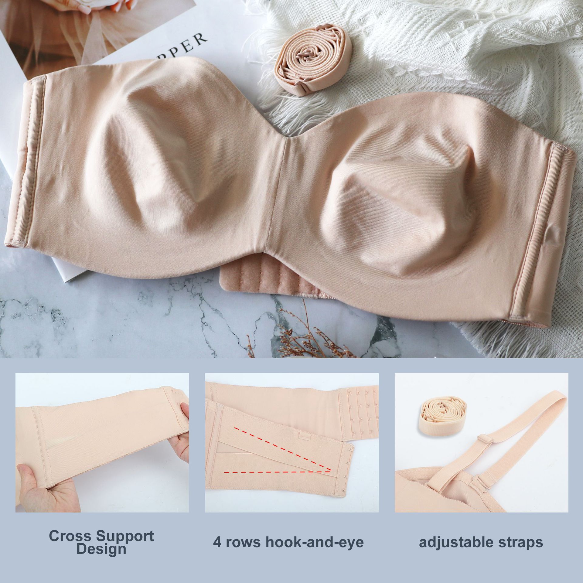 Underwear Seamless Invisible Bra Removable Push Up Thin With Steel Ring -  CJdropshipping