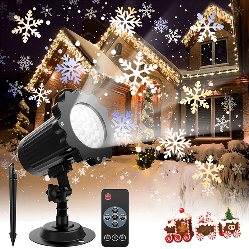 Snowflake Snowfall Decorative Spotlight Waterproof Outdoor Led Projector  Light With Wireless Remote Control For Christmas Holid - Artificial Snow &  Snowflakes - AliExpress