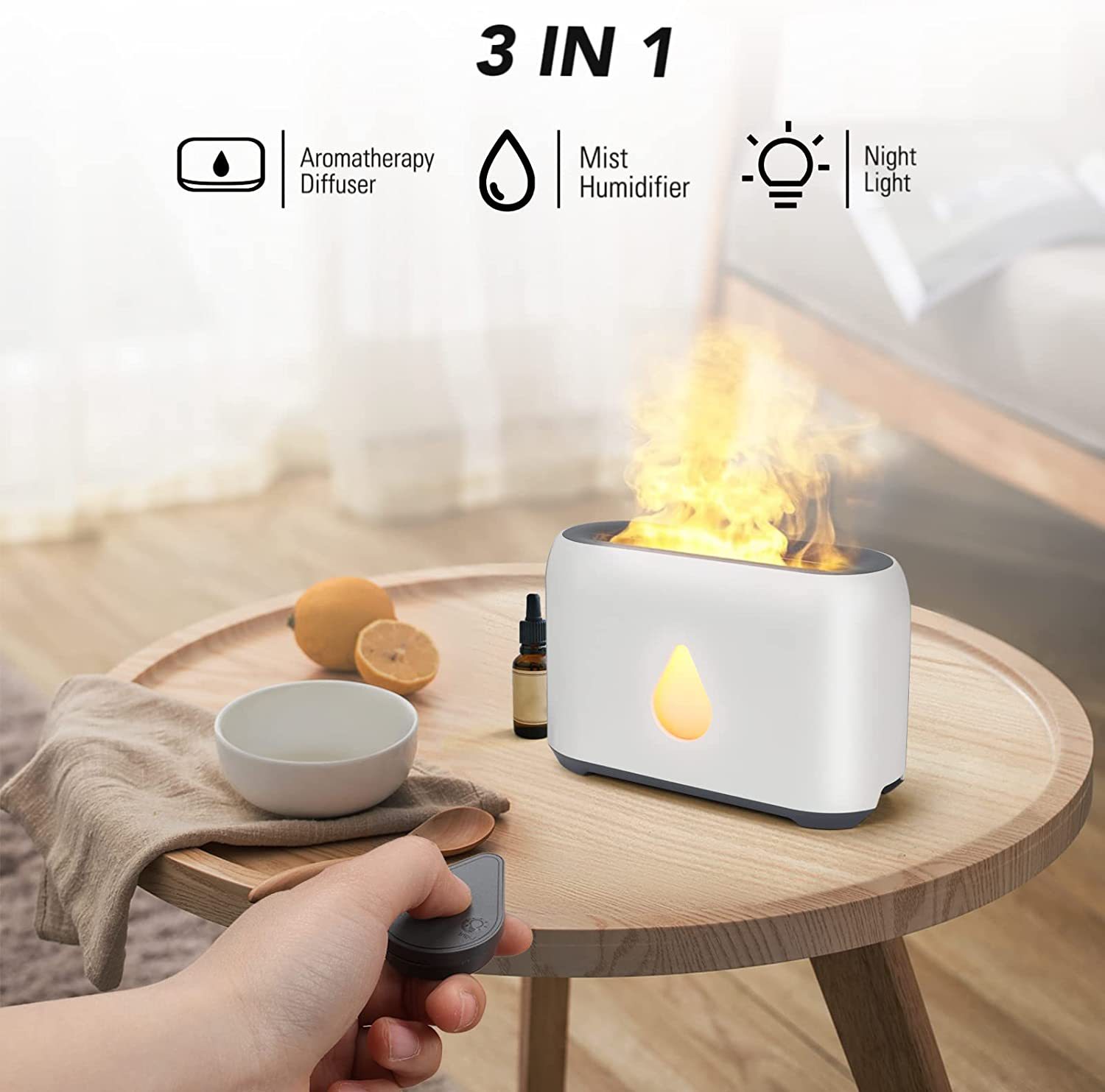 New Volcanic Flame Aroma Diffuser Essential Oil Lamp 130ml USB Portable Air  Humidifier With Color Night Light Mist Maker Fogger LED Light -  CJdropshipping