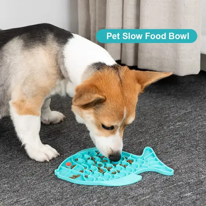 Round Pet Slow Feeder Mat Dog Licking Mat Washable Dog Food Plate