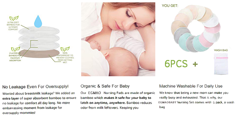 Organic Bamboo Nursing Pads for Breastfeeding - MAMTASTIC