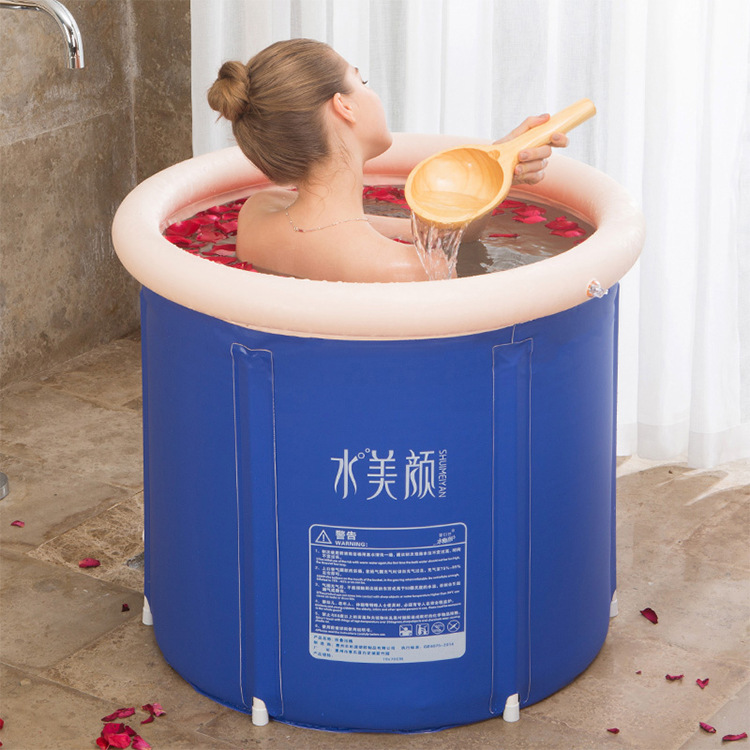 Shower Bucket for Adults Foldable Ice Bath Rehabilitation Sweat Steaming  And Fumigation Dual-purpose Bucket for Babies