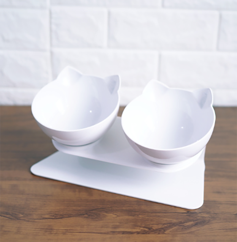 Ceramic Oblique Mouth Pet Bowls Raised Pet Bowl for Cats and Small