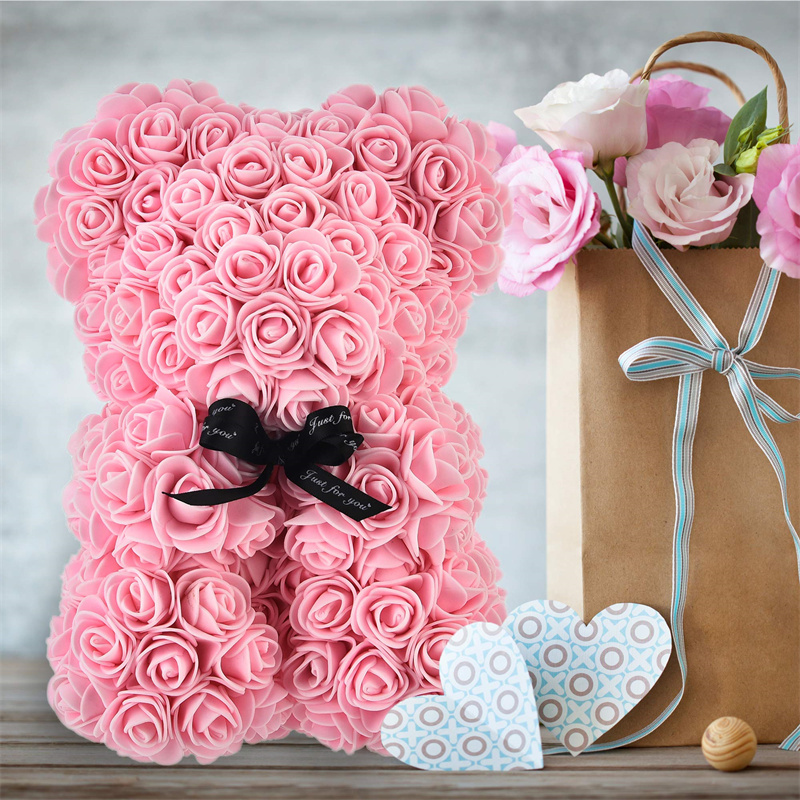 Everlasting Preserved Roses Bear Gift Set - Mom Gifts for