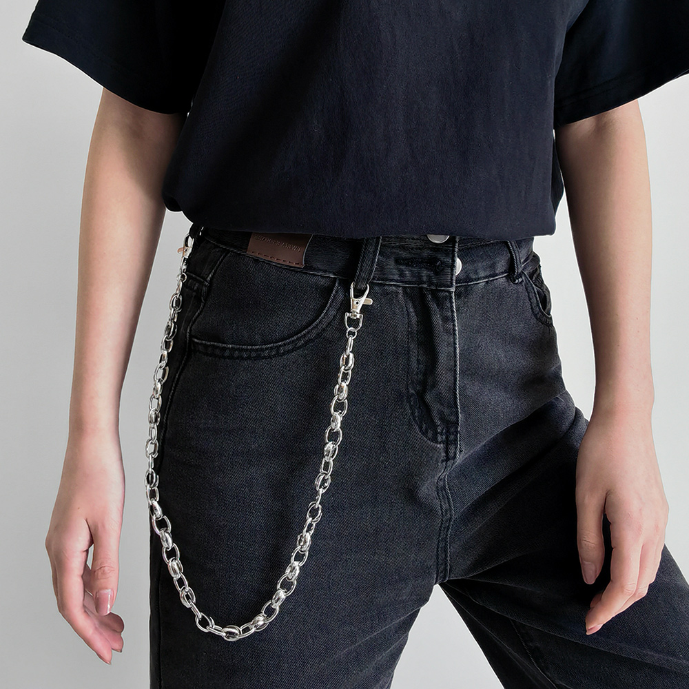 Punk Hip-hop Trendy Single/Three Layer Belt Key Chain Waist Pants