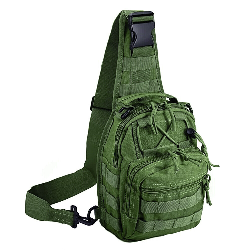 Outdoor Tactical Sling Bag Military MOLLE Crossbody Pack Chest Shoulder Backpack - Picture 8 of 8