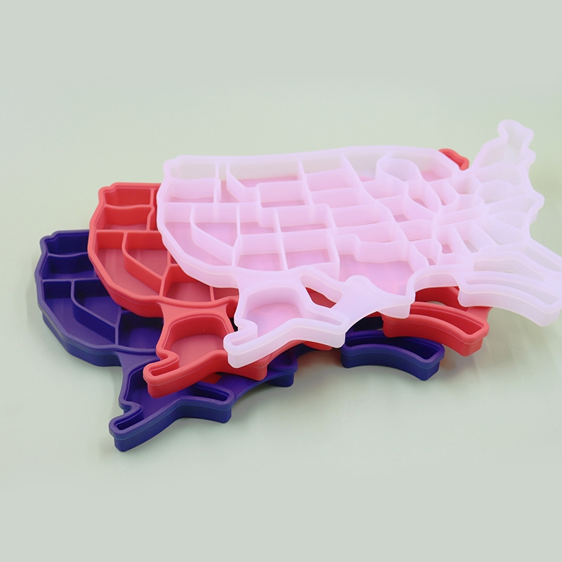 Silicone USA United States Map Ice Cube Mold Tray | Reusable, BPA Free  Silicone