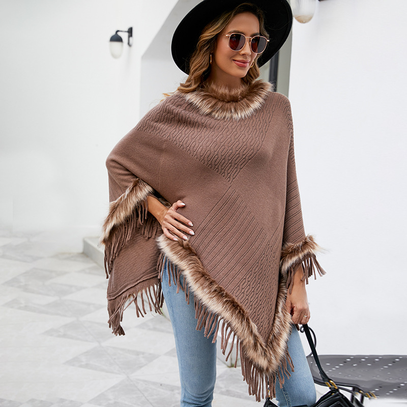 Mao Mao Yu Foreign Trade Knitted Tassel Cloak For Women - CJdropshipping