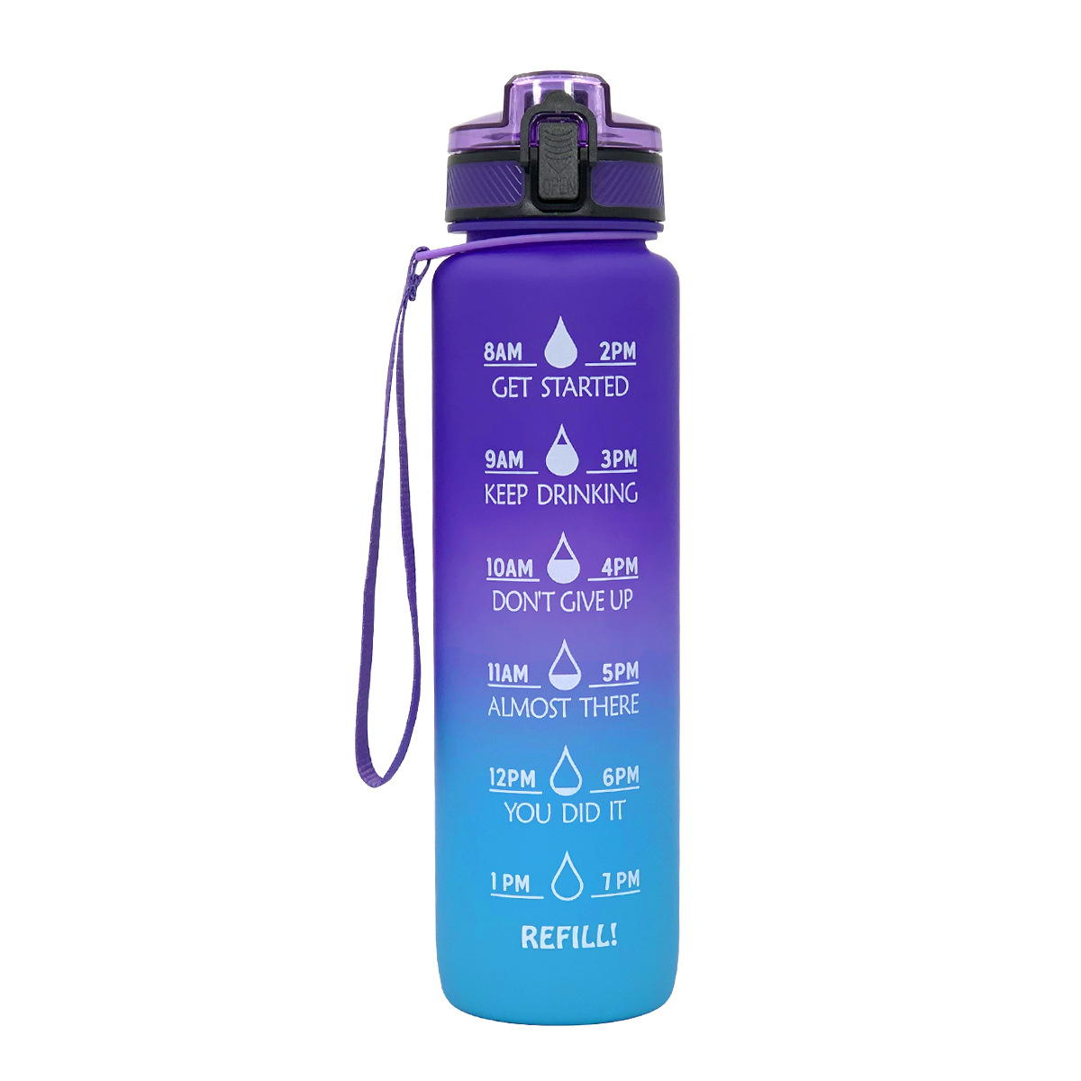900ml Outdoor Gradient Color Frosted Sports Water Bottle In Light