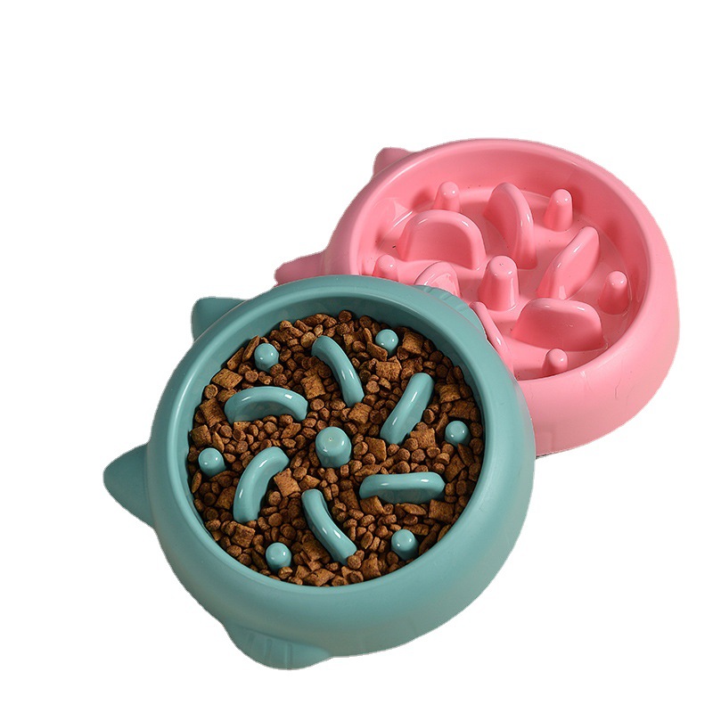 1pc Pet Food Bowl Made Of Plastic, Anti-choke Slow Feeder Dog Bowl For Dogs  And Cats