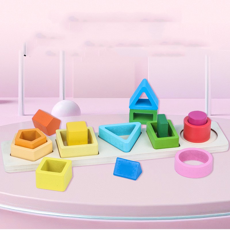 Geometric Shape Five Sets Of Column Building Blocks Early Education