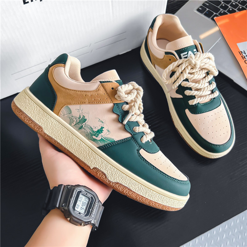 Dropship Handmade Leather Casual Men Soft Shoes Design Sneakers