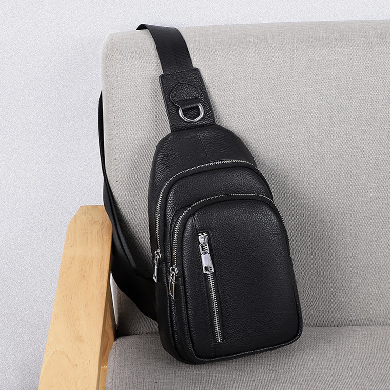 Chest Bag Men's Leather Trend Shoulder Bag - CJdropshipping