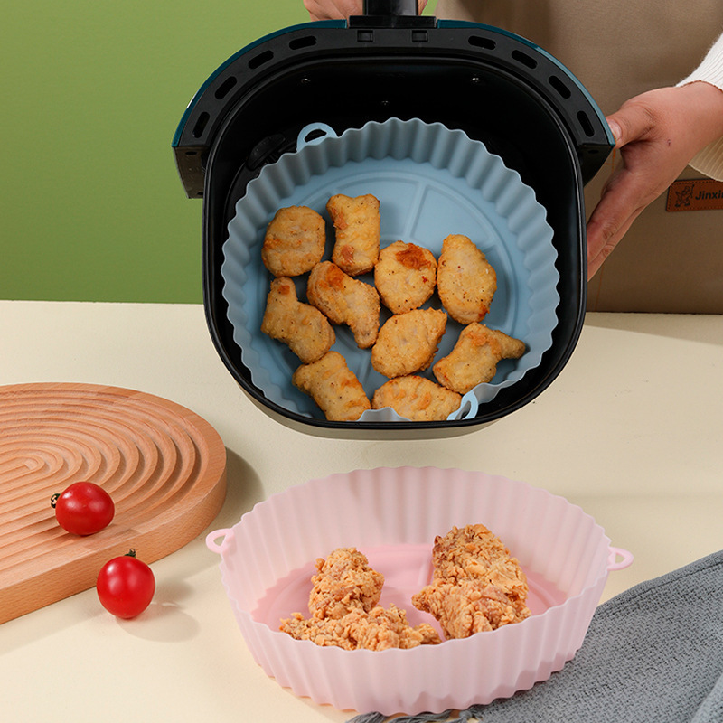 Dropship 2Pcs Air Fryer Silicone Pot Baskets Liners Non-Stick Safe Oven  Baking Tray Mats to Sell Online at a Lower Price