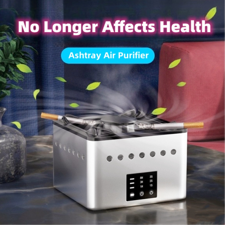 Mini Ashtray Air Purifier Multi Function Home Desktop Negative Ion Purifier  Fresh Air From Remove Odor Smoking Accessories - CJdropshipping