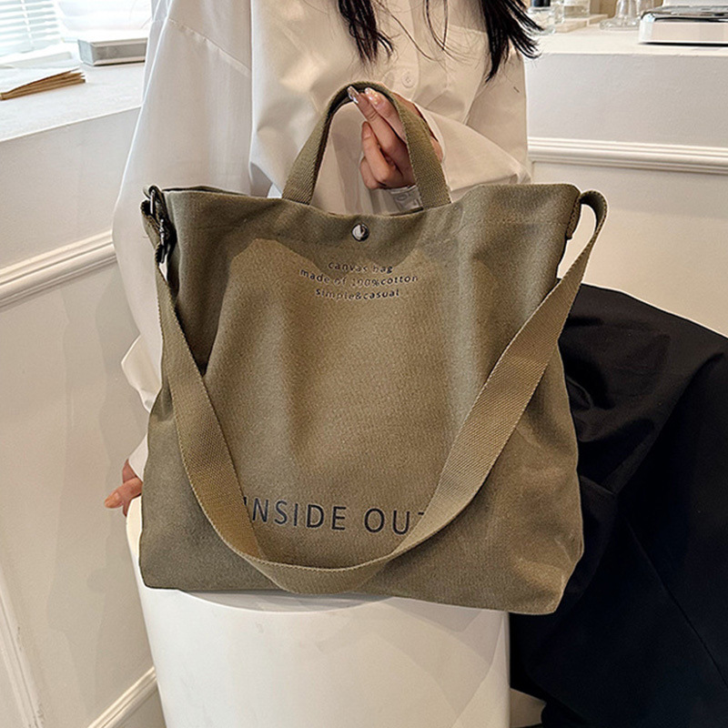 Fashionable Letter Print Handbag With Adjustable Shoulder Strap