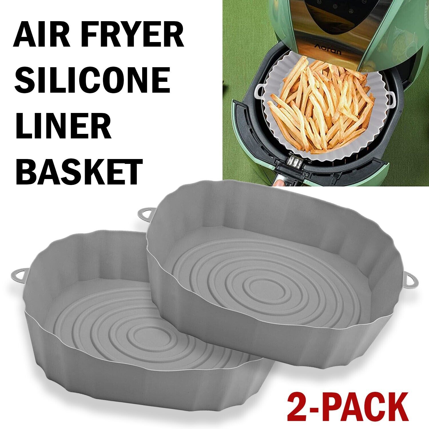 WAFE Silicone Air Fryer Liner 2PACK